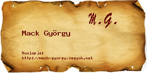 Mack György névjegykártya